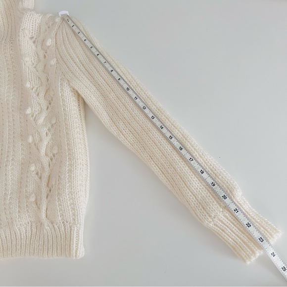 1970’s Chunky turtleneck Sweater Claudine Irish style pullover ivory fully lined - Picture 13 of 14